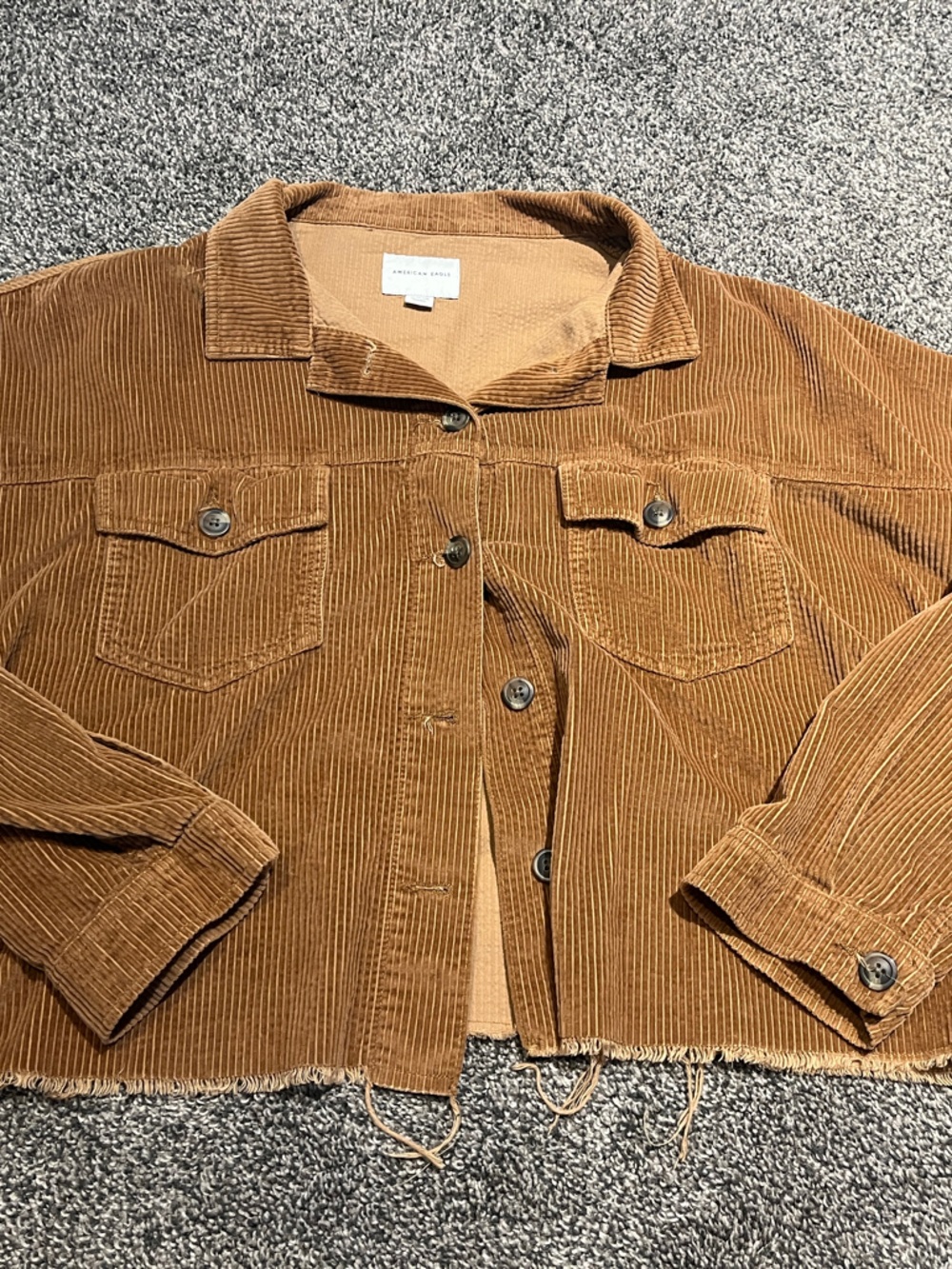 Women’s Corduroy Shacket in Brown - Slightly Cropped